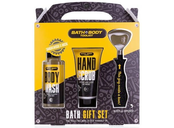 Gavesett Dusjsåpe Håndskrubb Flaskeåpner Sandal & Musk Vegansk Uten paraben/SLES 