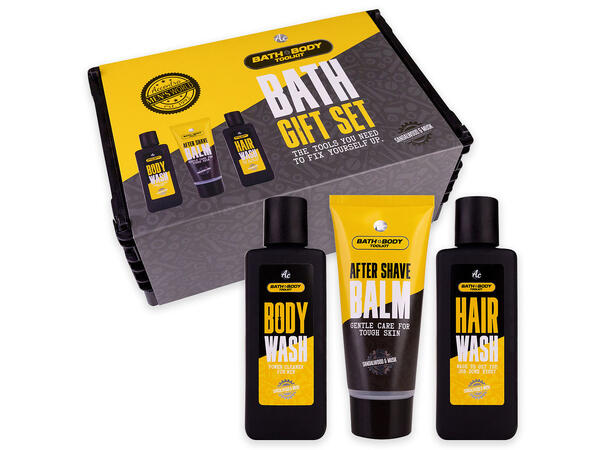 Gavesett Dusjsåpe sjampo og Aftershave Sandal & Musk Vegansk Uten paraben/SLES 