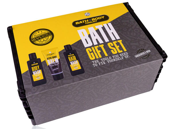 Gavesett Dusjsåpe sjampo og Aftershave Sandal & Musk Vegansk Uten paraben/SLES 
