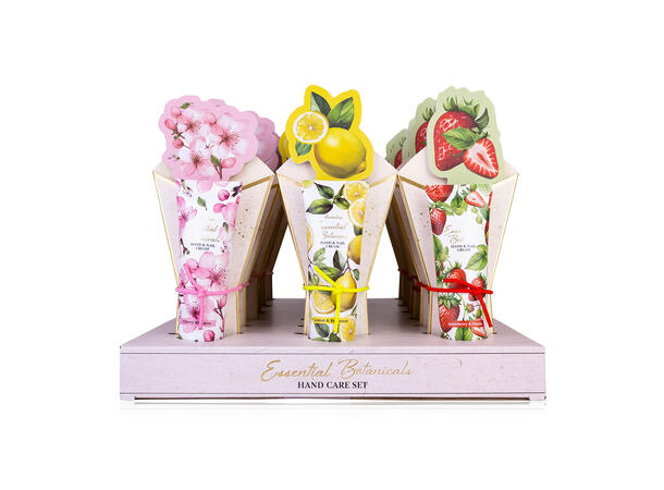 Gavesett pose hånd/neglkrem fil 3ass Display 18stk Vegansk Uten m.olje/parab 