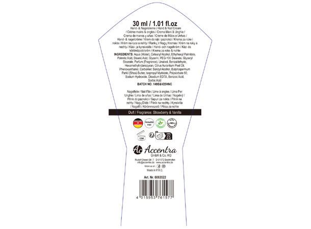 Gavesett pose hånd/neglkrem fil 3ass Display 18stk Vegansk Uten m.olje/parab 
