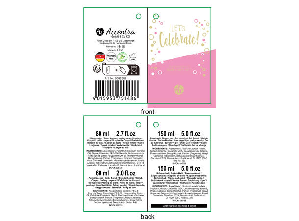 Gavesett såpe,krem ass m/skrubb roseduft Vegansk Uten mineralolje og parabener 