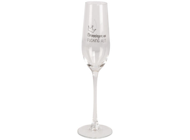 Glass champagne Dronningen av ... h:24cm 