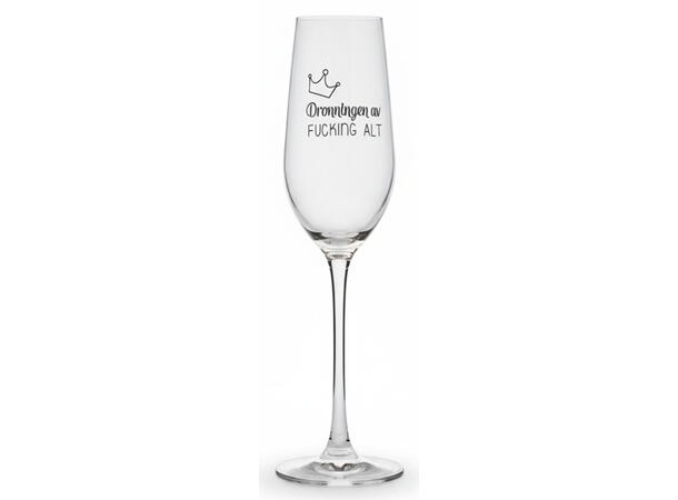Glass champagne Dronningen av ... h:24cm 