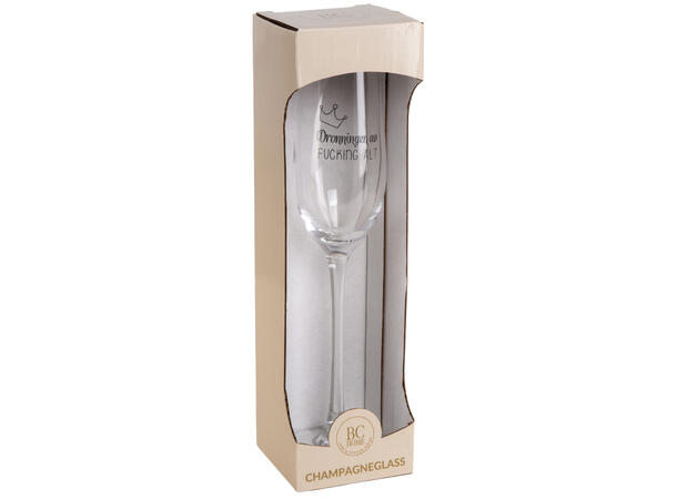 Glass champagne Dronningen av ... h:24cm 