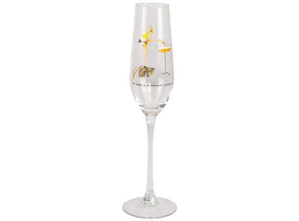 Glass champagne Julehøytid 24cm Illustrasjon: Sølje Bergman 
