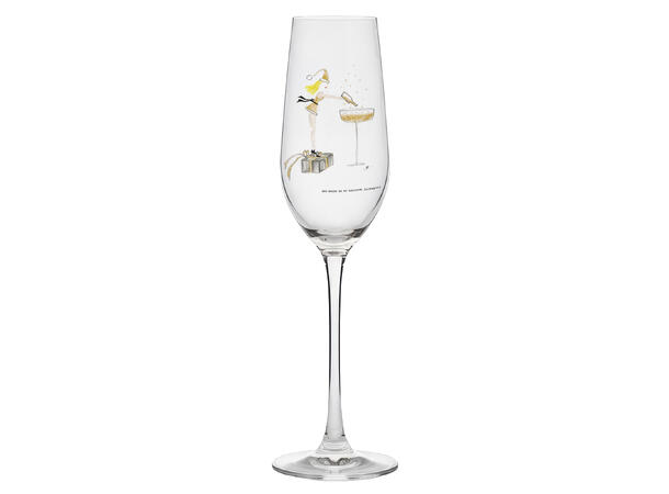 Glass champagne Julehøytid 24cm Illustrasjon: Sølje Bergman 