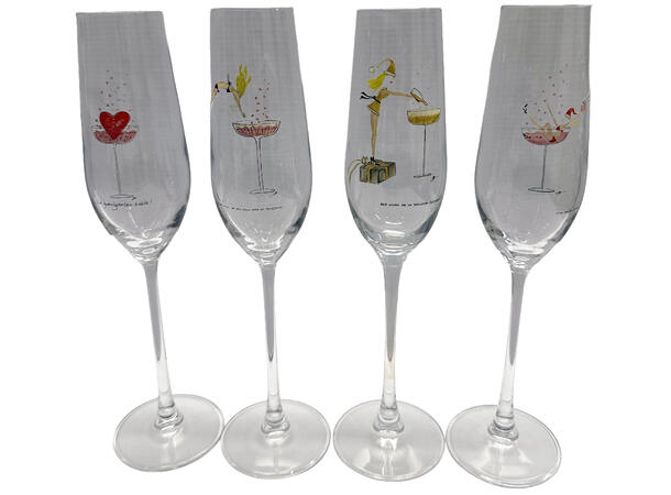 Glass champagne Julehøytid 24cm Illustrasjon: Sølje Bergman 