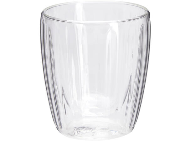 Glass te/kaffe dobbel 7x7,5cm 125ml 2stk Dobbelvegget varmebestandig 