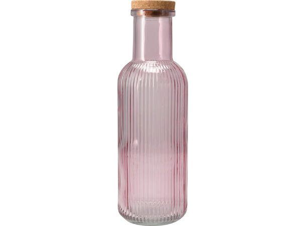 Glassflaske h:28cm 1 liter 4ass Forpk 16stk 