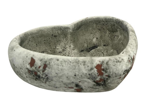 Hjerte skål grå sement 20,5x20,5x7 cm 