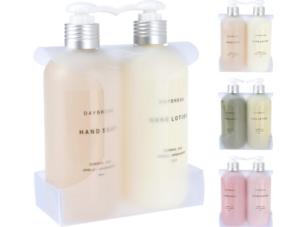 Håndpleiesett Daybreak såpe/lotion 360ml Forpk:12sett Størrelse: 12,8x6,5x17,2 cm 