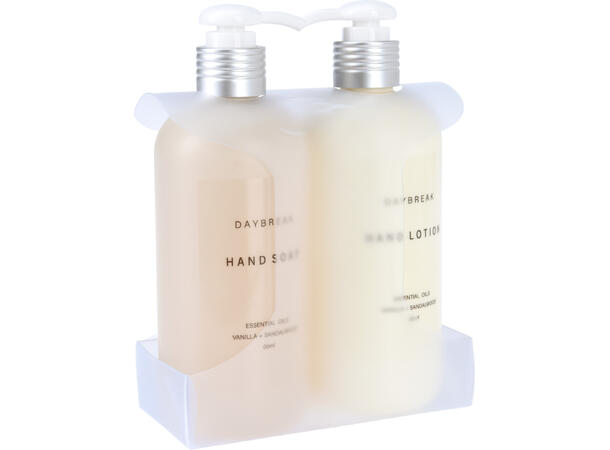 Håndpleiesett Daybreak såpe/lotion 360ml Forpk:12sett Størrelse: 12,8x6,5x17,2 cm 