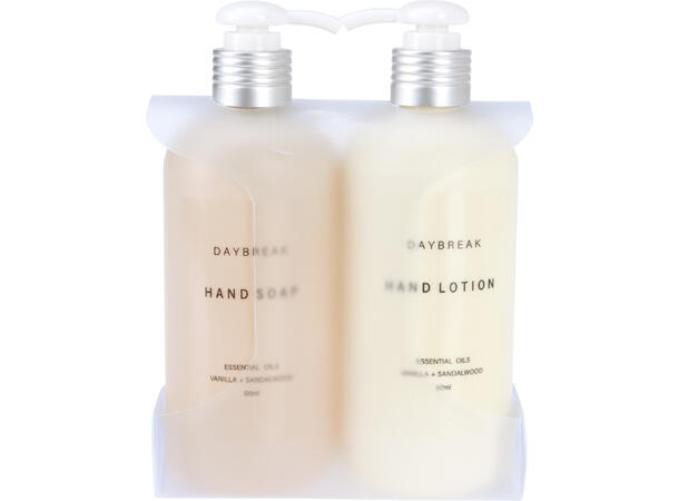 Håndpleiesett Daybreak såpe/lotion 360ml Forpk:12sett Størrelse: 12,8x6,5x17,2 cm 