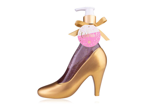 Håndsåpe i gullsko dispenser av PE 300ml Vegansk Uten parabener/SLES m/roseduft 