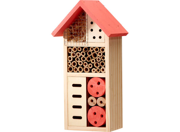 Insekthotell stående 13x8,5x26cm 4ass Forpk 16stk 