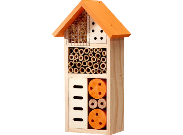 Insekthotell stående 13x8,5x26cm 4ass Forpk 16stk 
