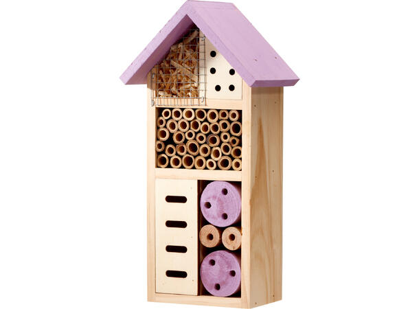 Insekthotell stående 13x8,5x26cm 4ass Forpk 16stk 