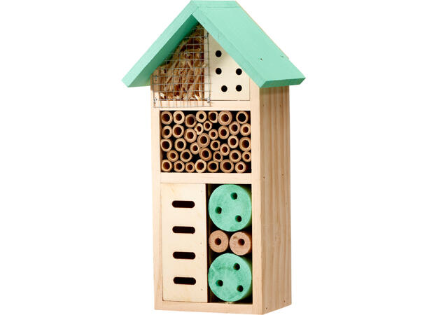 Insekthotell stående 13x8,5x26cm 4ass Forpk 16stk 