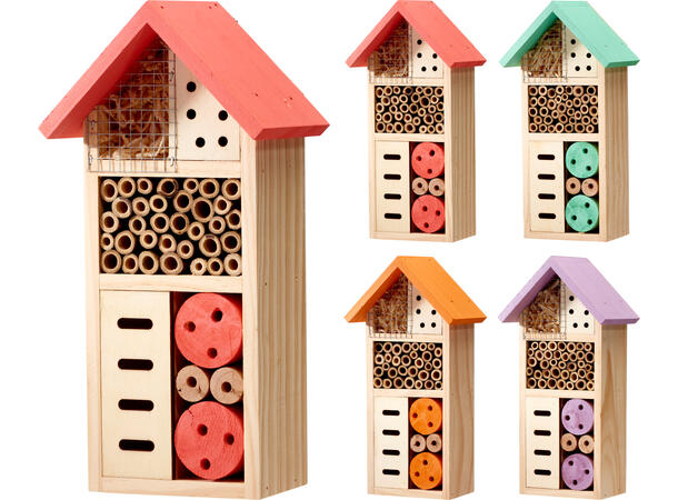 Insekthotell stående 13x8,5x26cm 4ass 