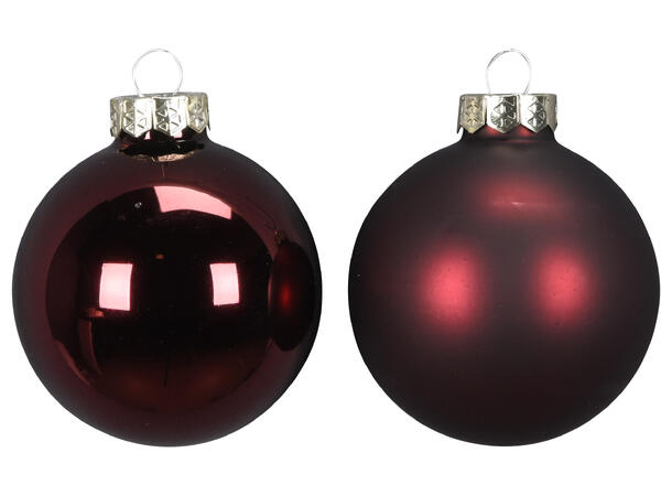 Julekule burgn matt/shiny glass 6cm 45st 