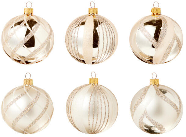 Julekule matt/blank gull glass 8cm 3ass Display 12stk. Håndlaget i Ukraina 