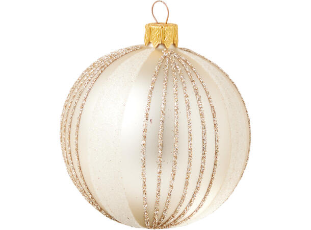 Julekule matt/blank gull glass 8cm 3ass Display 12stk. Håndlaget i Ukraina 