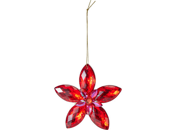 Julepynt julerose rød henge PE 11cm 2ass Display 30stk 