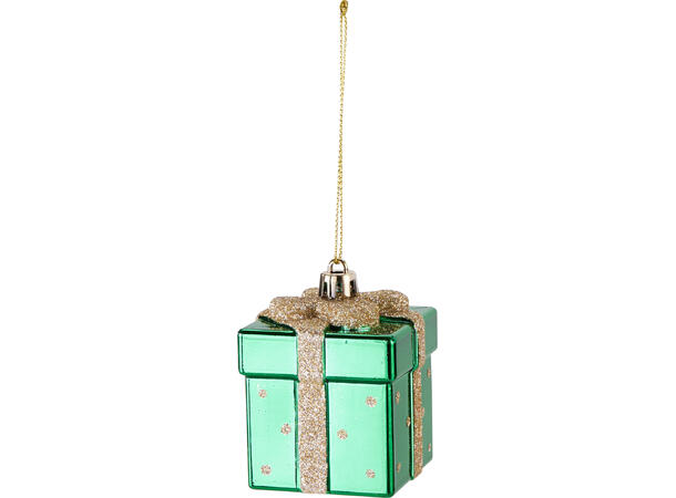 Juletrepynt gaveeske plast 5cm 6ass Display 75stk 