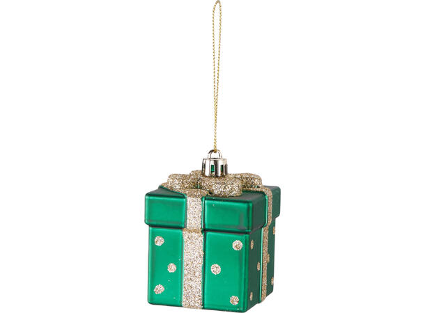 Juletrepynt gaveeske plast 5cm 6ass Display 75stk 