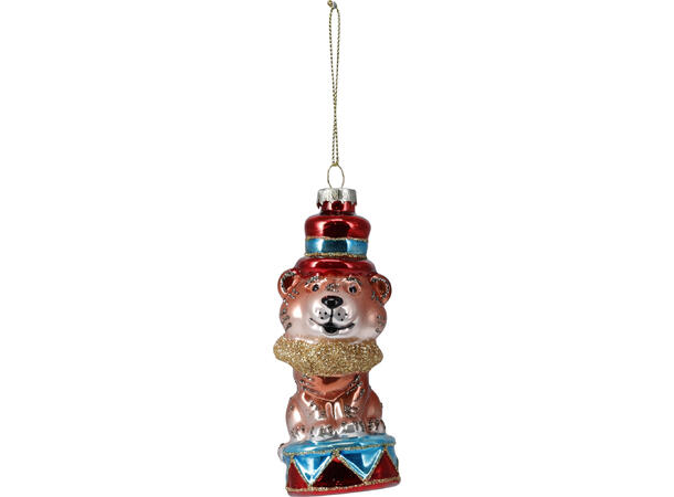 Juletrepynt sirkusdyr glass 11cm 5ass Forpk 15stk 
