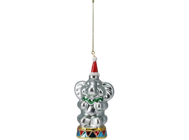 Juletrepynt sirkusdyr glass 11cm 5ass Forpk 15stk 