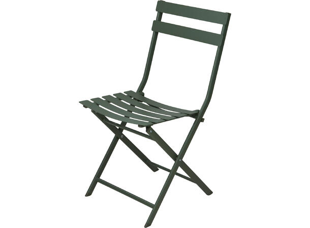 Kafésett grønn metall bord og 2 stoler Bord 60x71cm Stol: 50x42x81cm 