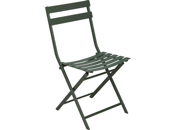 Kafésett grønn metall bord og 2 stoler Bord 60x71cm Stol: 50x42x81cm 