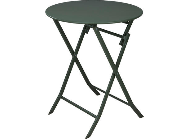 Kafésett grønn metall bord og 2 stoler Bord 60x71cm Stol: 50x42x81cm 