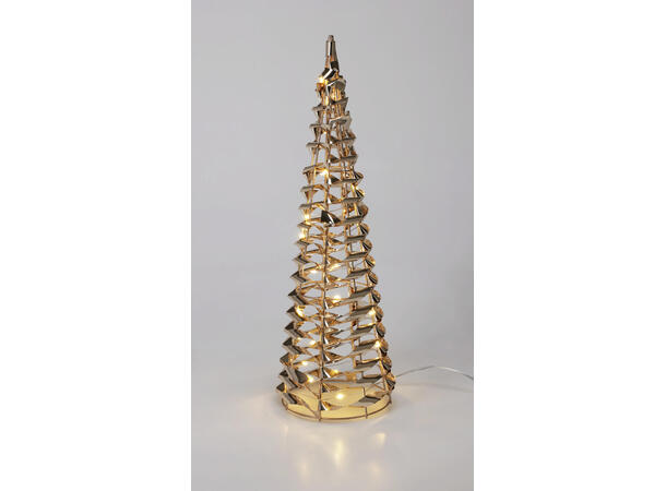 Kjegle LED flettet gull 40cm Batteri 3xAA ekskl. Timer 6/18t 