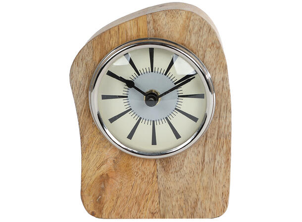 Klokke abstrakt mangotre 13x6,5x15cm Batteri: 1xAA 