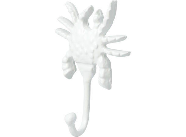 Knagg sjøhest, stjerne, krabbe hvit 3ass Aluminium 