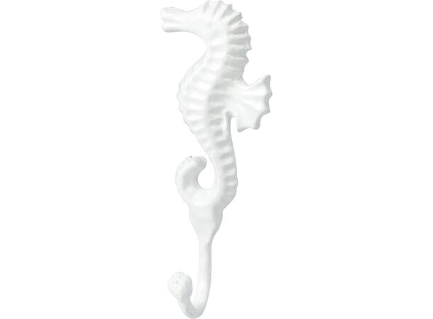 Knagg sjøhest, stjerne, krabbe hvit 3ass Aluminium 
