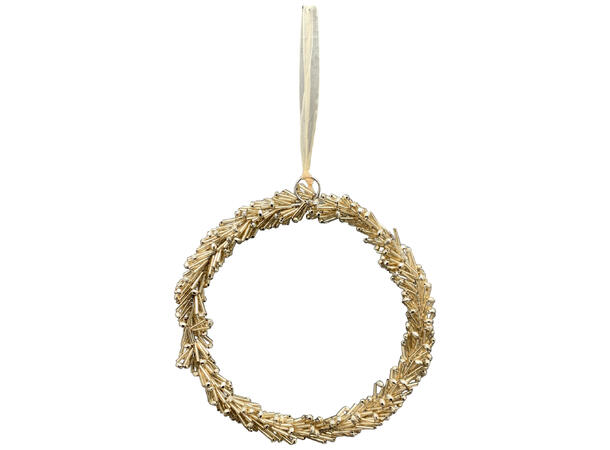 Krans henge akryl/metall gull 15cm Forpk 8stk 