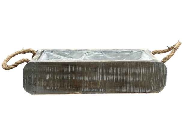 Kurv eske til dekor m/plast 40x16x9,5cm 