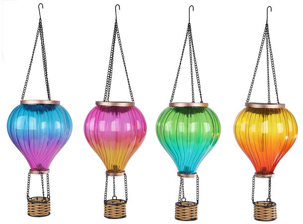 Lampe LED Luftballong 14x14x45cm 4ass Solar/solcelledrevet 