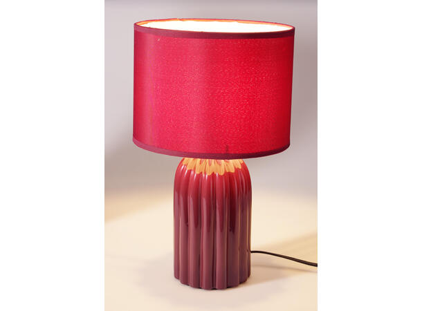 Lampe keramikk stripet burg m/skjerm h:38cm Lyspære E14 Max 40W 