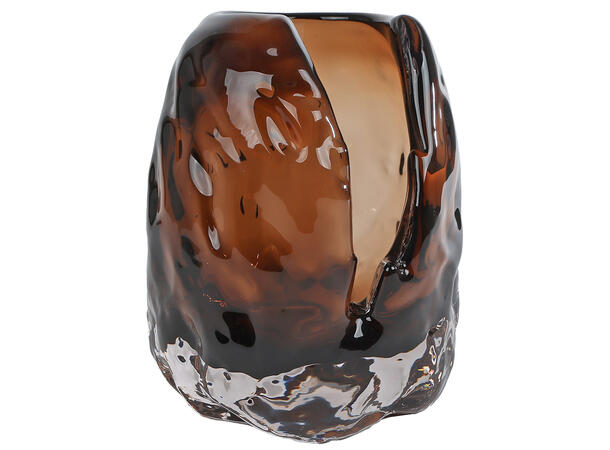 Lykt brunt glass 13x13x16cm 