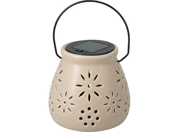 Lykt i keramikk Solar 11,5x11cm 3ass Forpkn.12stk 