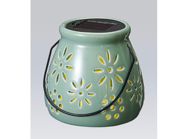 Lykt i keramikk Solar 11,5x11cm 3ass Forpkn.12stk 