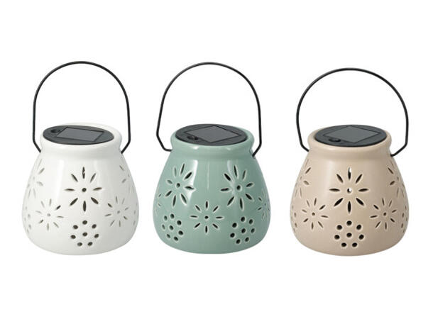 Lykt i keramikk Solar 11,5x11cm 3ass 