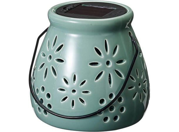 Lykt i keramikk Solar 11,5x11cm 3ass 