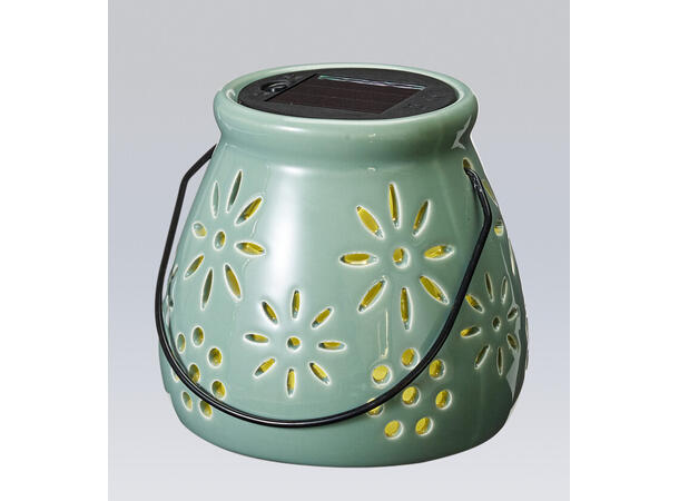 Lykt i keramikk Solar 11,5x11cm 3ass 