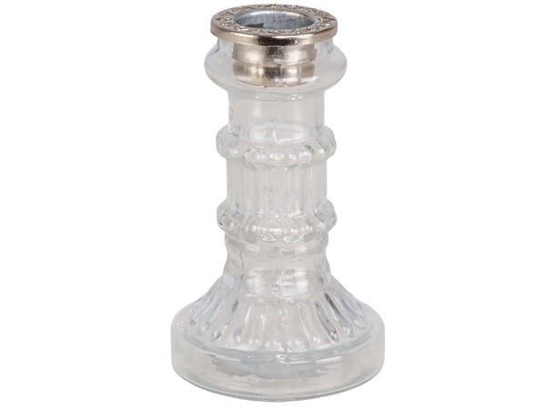 Lysestake klart glass Verrerie 3ass 7x7x11cm 